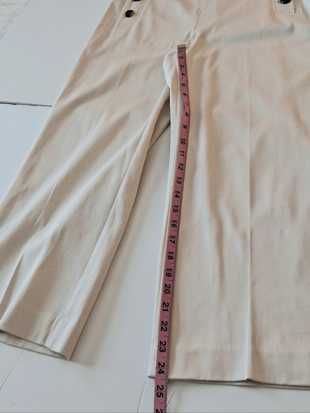 Ann Taylor Sailor Grace Ankle Pants Stretch Cotton Blend Sz 10P Cream Vanilla - Picture 10 of 11